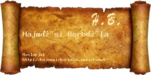 Hajmási Borbála névjegykártya